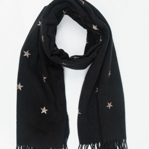 Glitter Star Scarf - Black